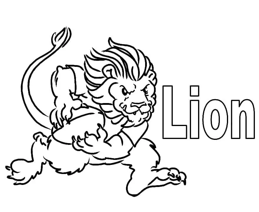A Lion is Playing Rugby
