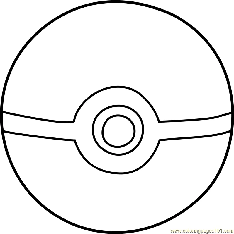 A Pokeball Coloring Page - Free Printable Coloring Pages for Kids
