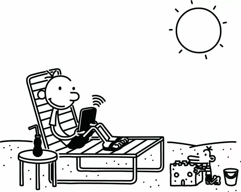 Wimpy Kid On The Beach Coloring Page - Free Printable Coloring Pages ...