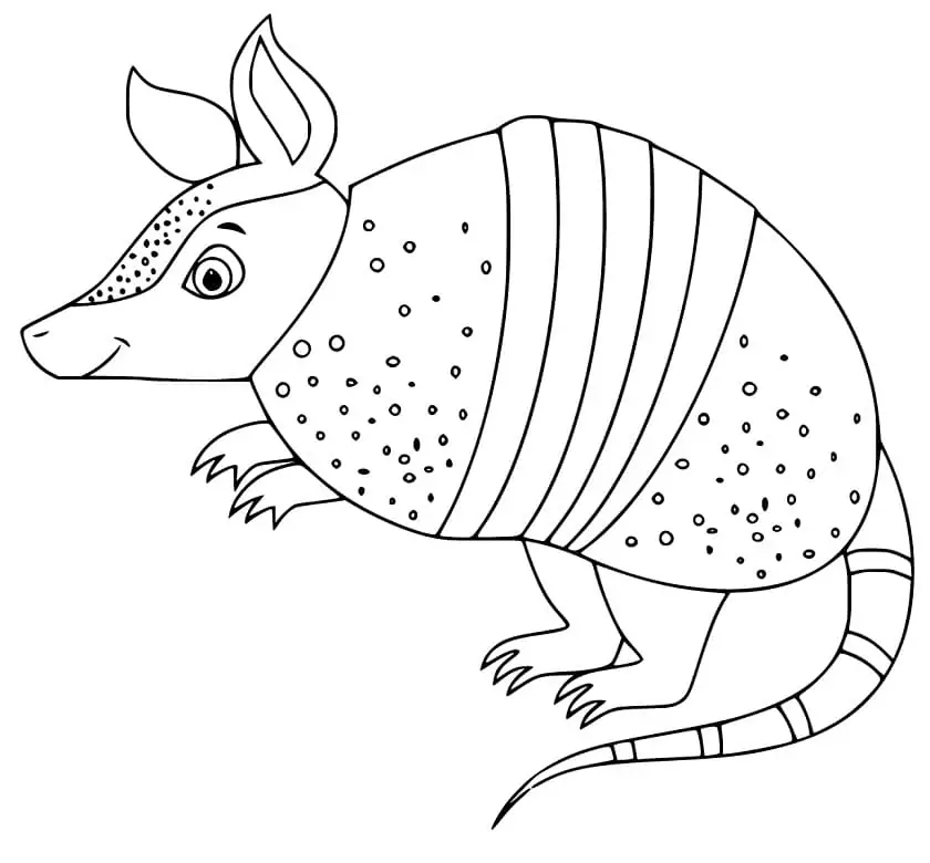 Armadilo is Smiling Coloring Page - Free Printable Coloring Pages for Kids