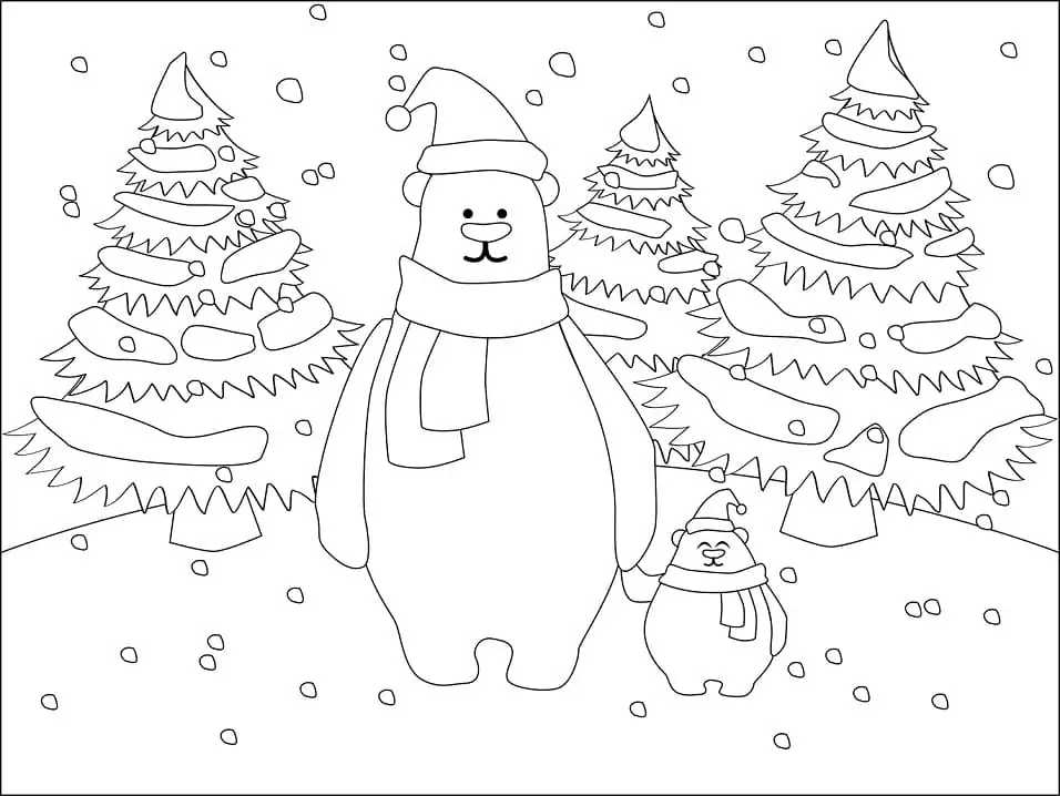 Adorable Christmas Polar Bears