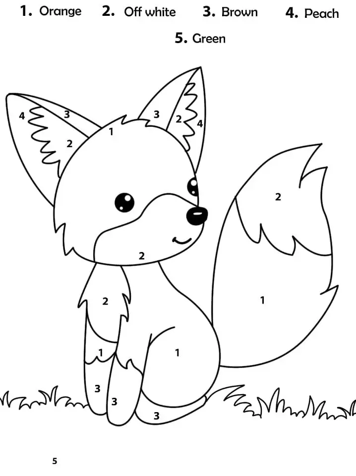 Adorable Fox Color by Number