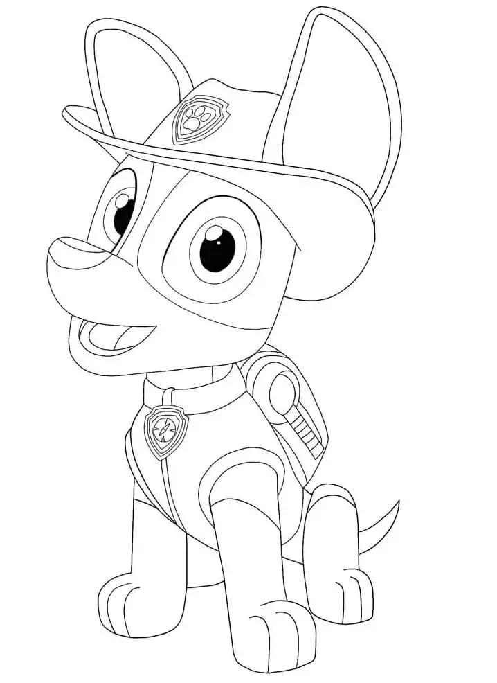 8 free printable Tracker Paw Patrol coloring pages in vector format, easy  to print from an…