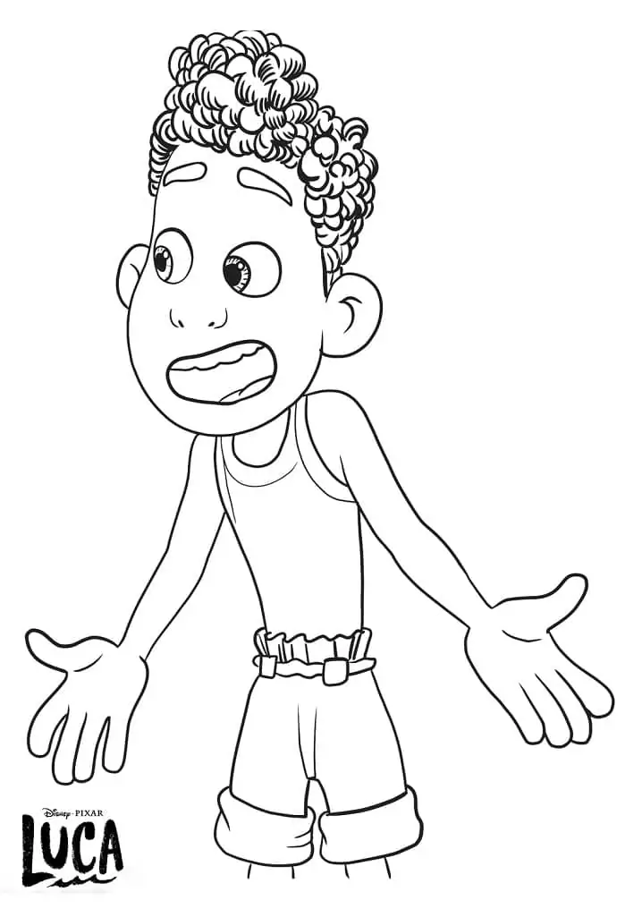 Alberto Scorfano from Luca Coloring Page - Free Printable Coloring ...