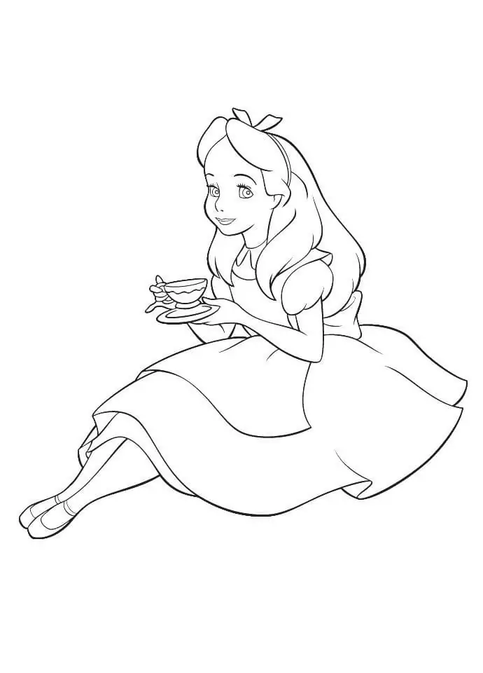 Alice Having Tea
