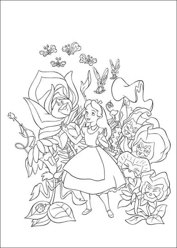 Alice und Blumen