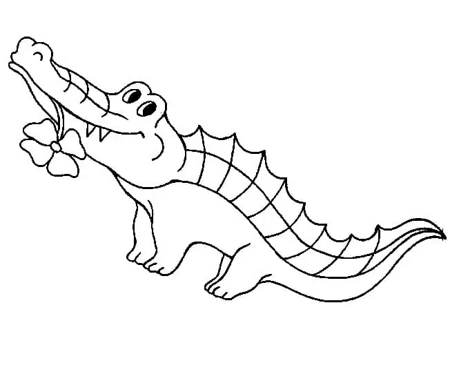 Krokodil mit vierblättrigem Kleeblatt