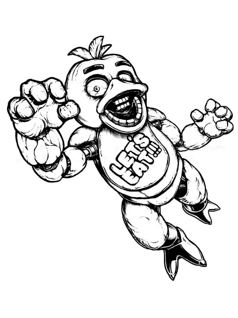 Angry Chica 5 Nights At Freddys Coloring Page .webp