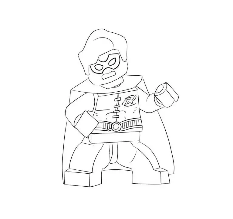 Smiling Lego Robin - Coloring Pages