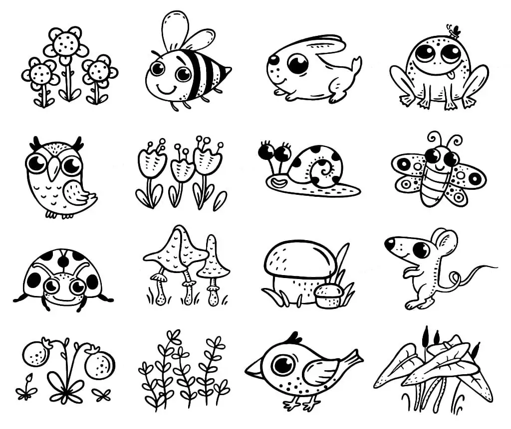 Animals and Plants Stickers