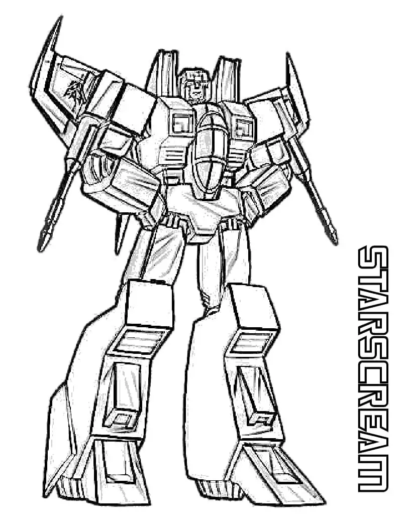 Animated Starscream coloring page
