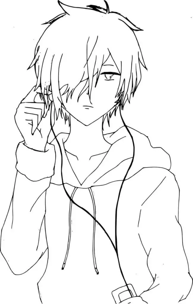Anime Boy with Headphones