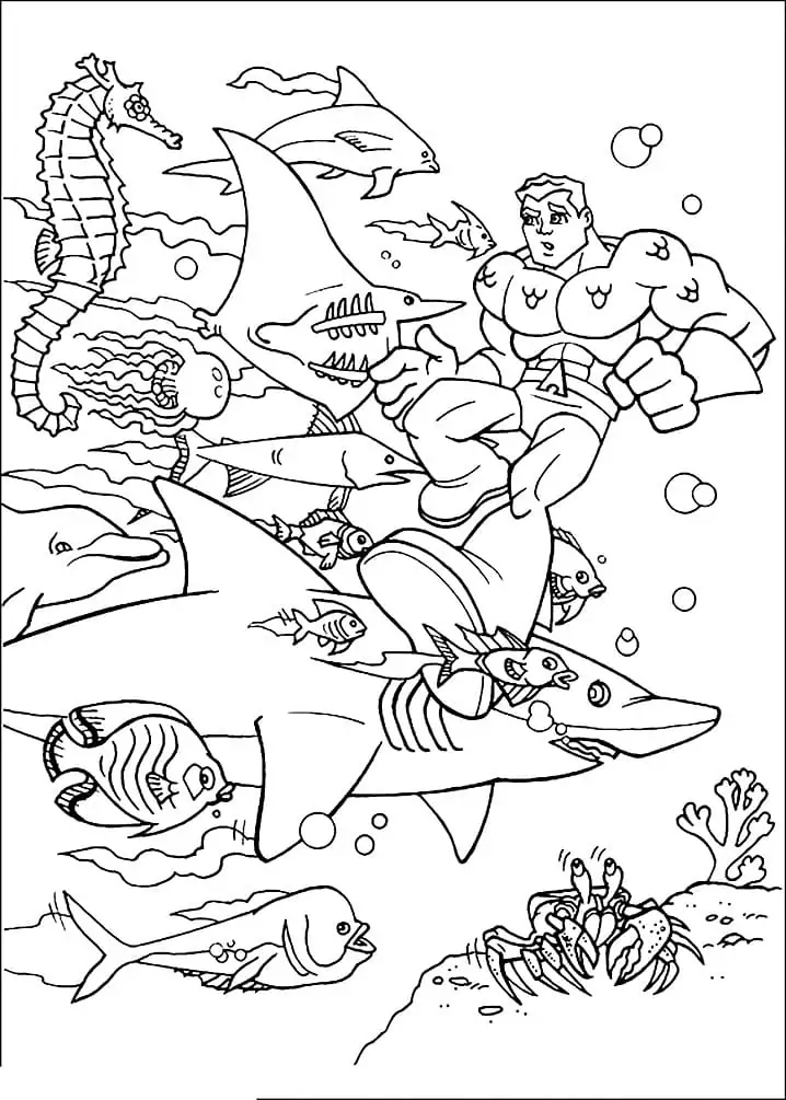 Aquaman und Fische