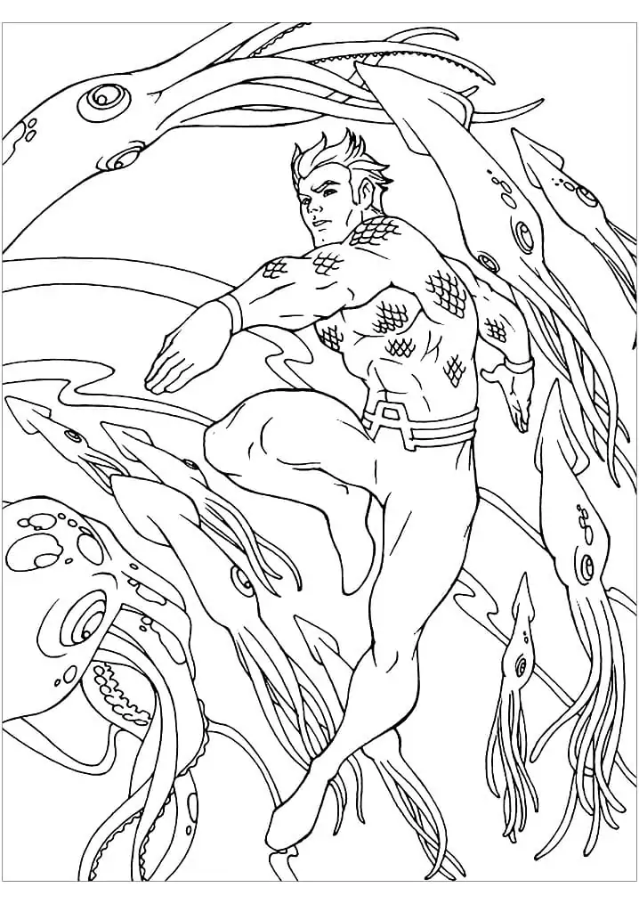 Aquaman und Tintenfische
