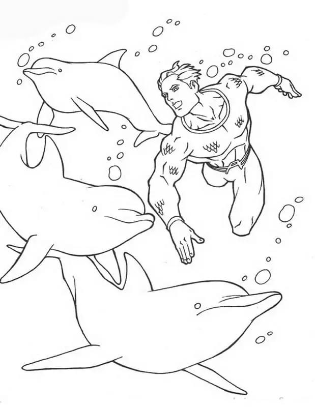 Aquaman mit Delfinen