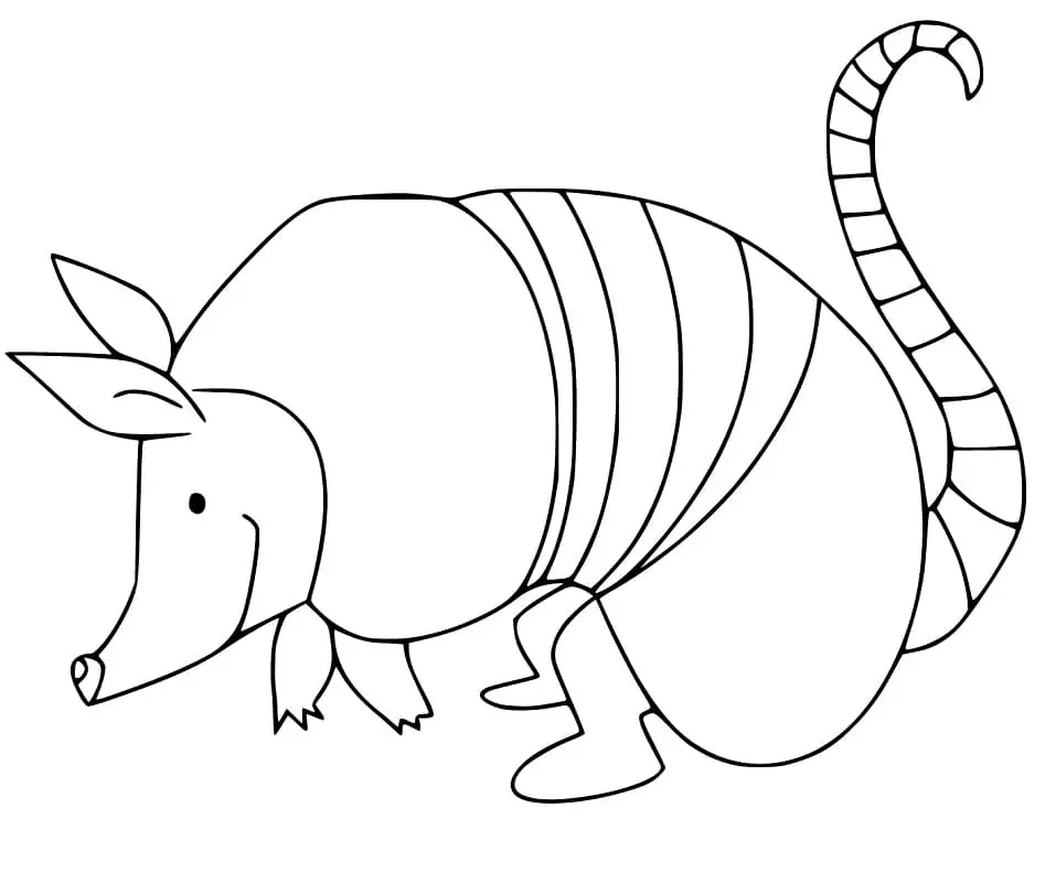 Armadillo is Smiling Coloring Page - Free Printable Coloring Pages for Kids