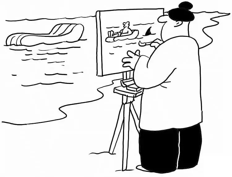 Artist Drawing Sea