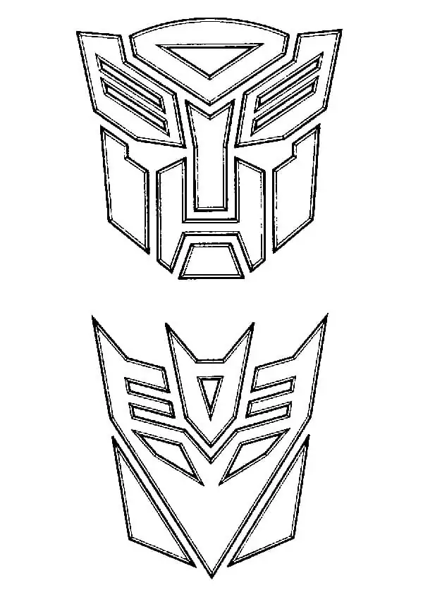 Autobot and Decepticon coloring page