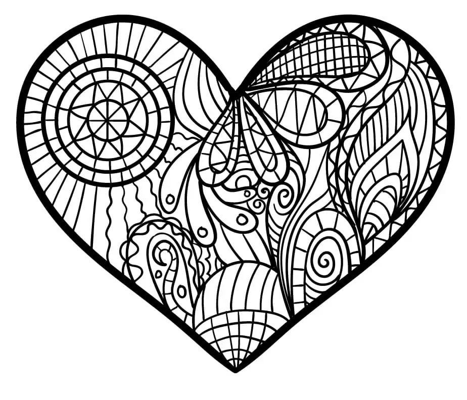 Earth Heart 1 Coloring Page - Free Printable Coloring Pages for Kids