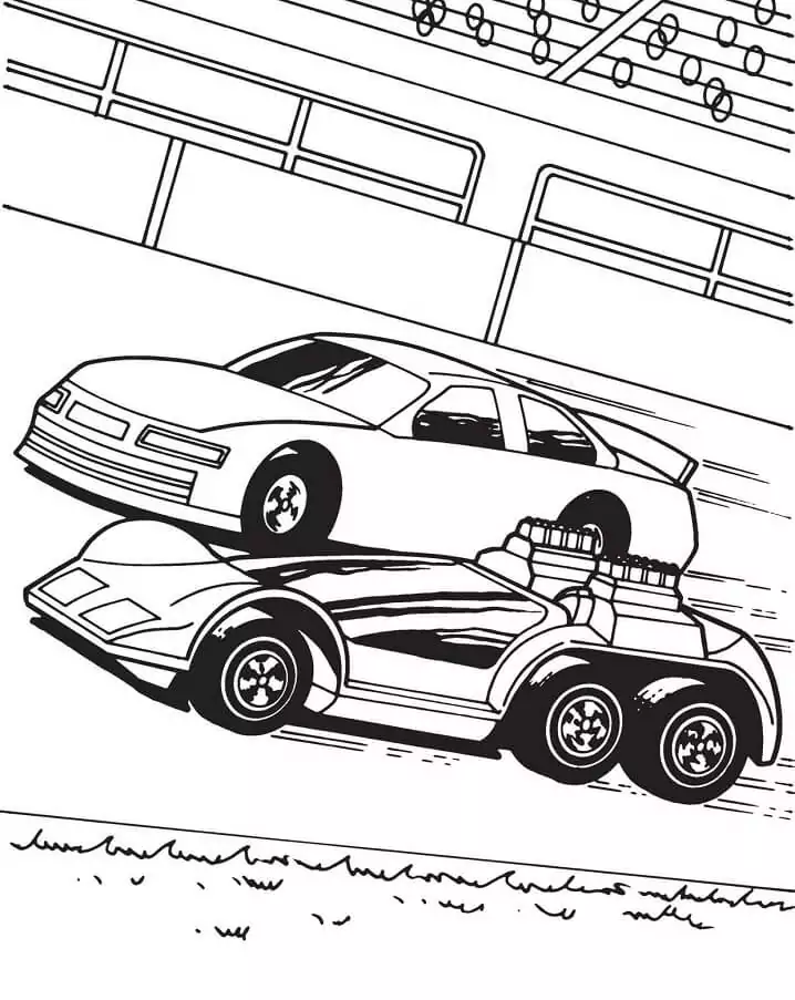 Three Race Cars Coloring Page - Free Printable Coloring Pages for Kids
