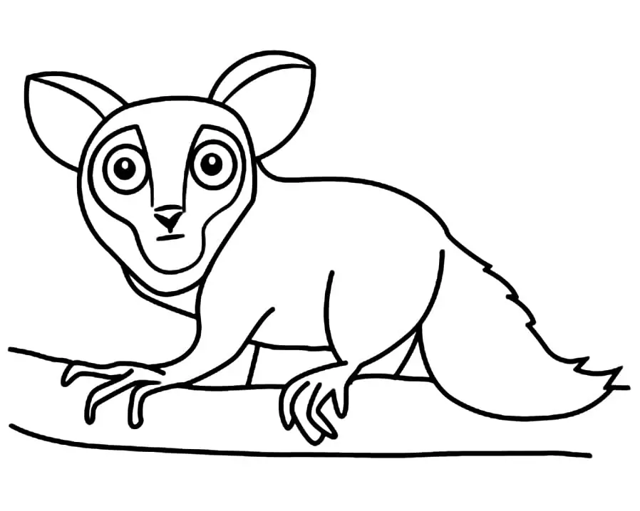 Easy Aye Aye Coloring Page - Free Printable Coloring Pages for Kids