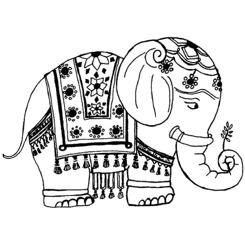 Elephant Birthday Coloring Page - Free Printable Coloring Pages for Kids