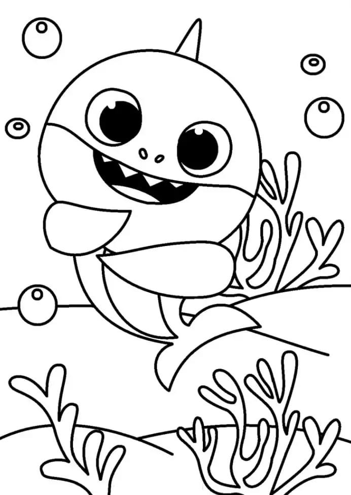 Baby Shark Adorable - Coloring Pages
