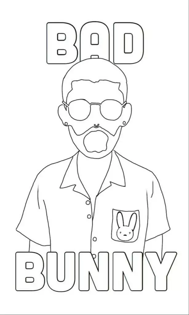 Bad Bunny Angel Coloring Page - Free Printable Coloring Pages for Kids