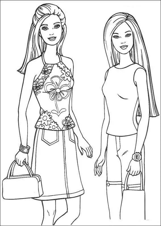 Barbie and Her Friend Coloring Page - Free Printable Coloring Pages for ...