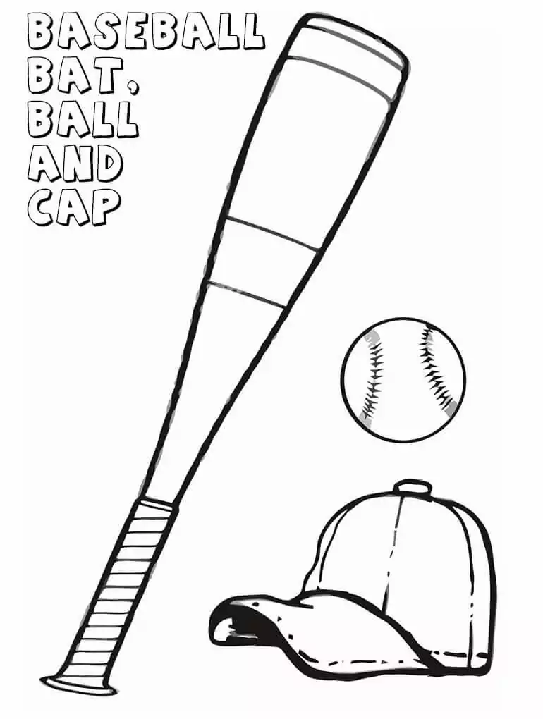 Baseball Bat, Ball and Cap