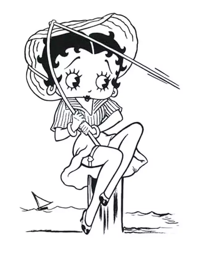 Betty Boop geht angeln