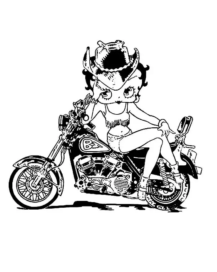 Betty Boop auf dem Motorrad