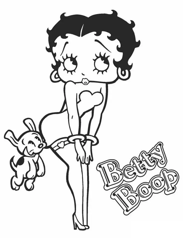 Betty Boop mit Welpe