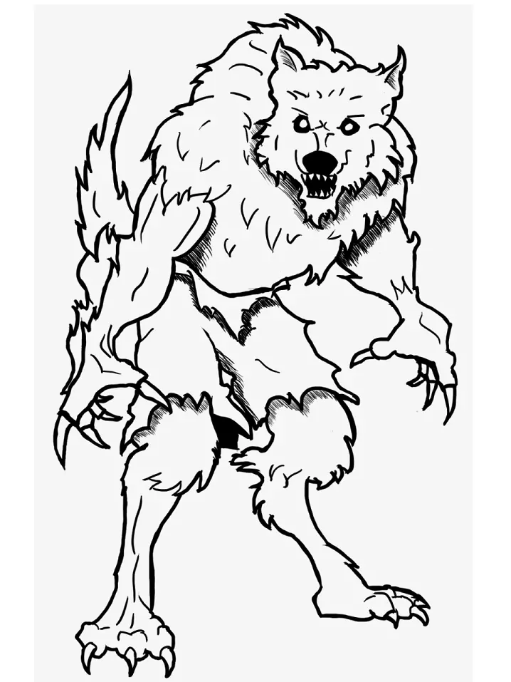 Großer, furchteinflößender Werwolf