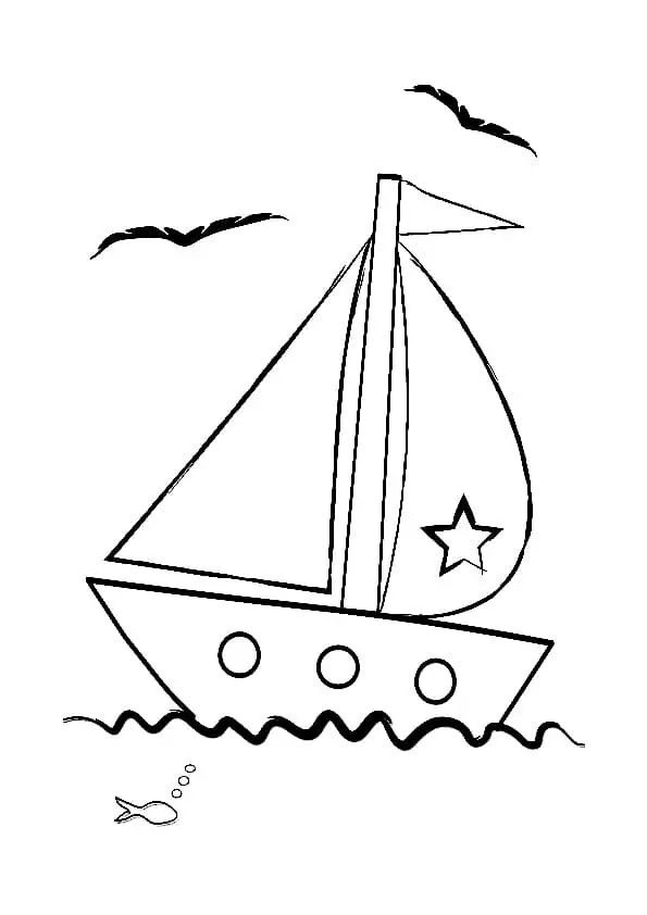 Boat to Color Coloring Page - Free Printable Coloring Pages for Kids