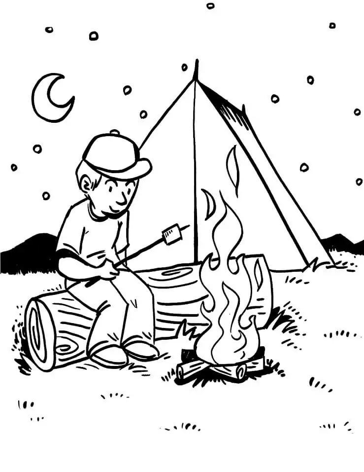 Junge Camping