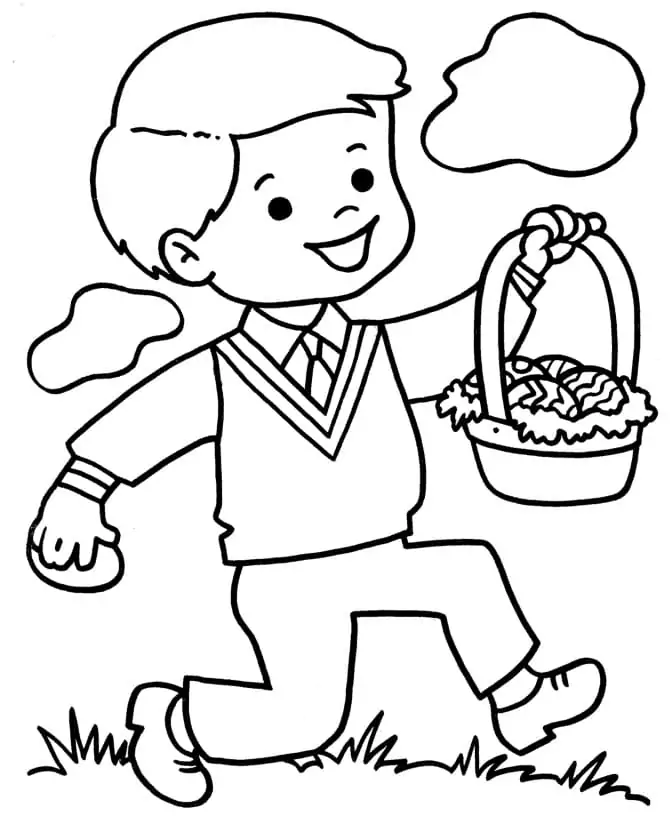 Boy Holding Easter Basket