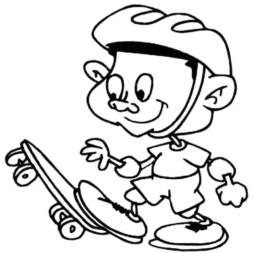 Boy and Skateboard