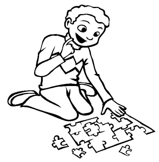 Boy with Jigsaw Puzzles