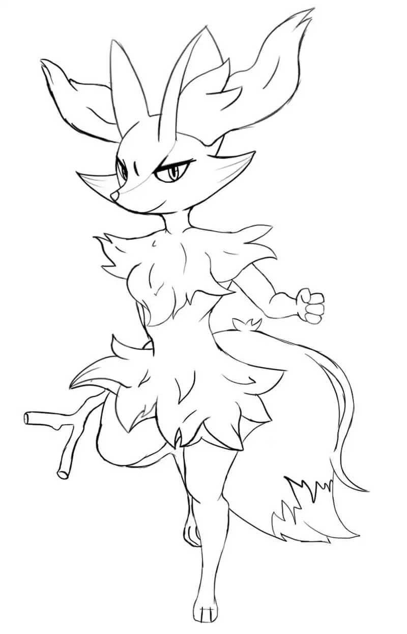 braixen coloring pages for kids pokemon