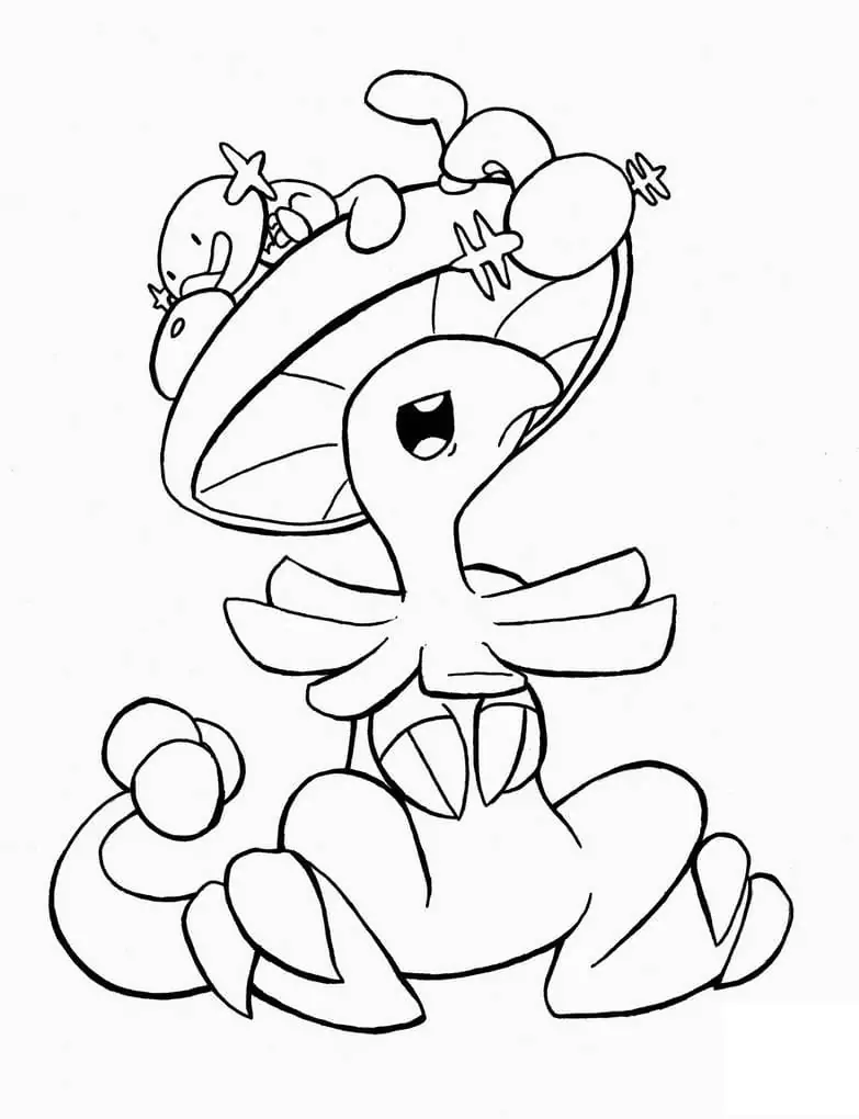 printable breloom coloring pages pokemon