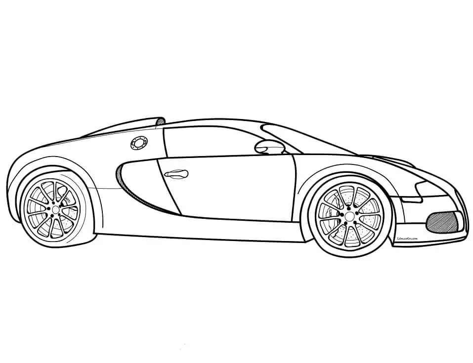 Bugatti 4 Färbung Seite - Kostenlose druckbare Malvorlagen für Kinder