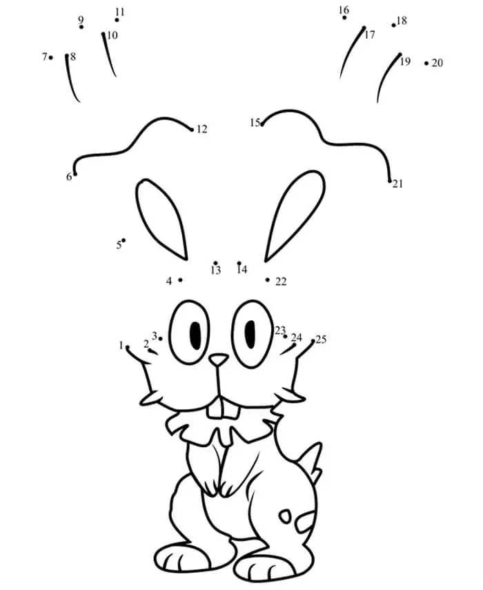 Bunnelby Pokemon Dot to Dot