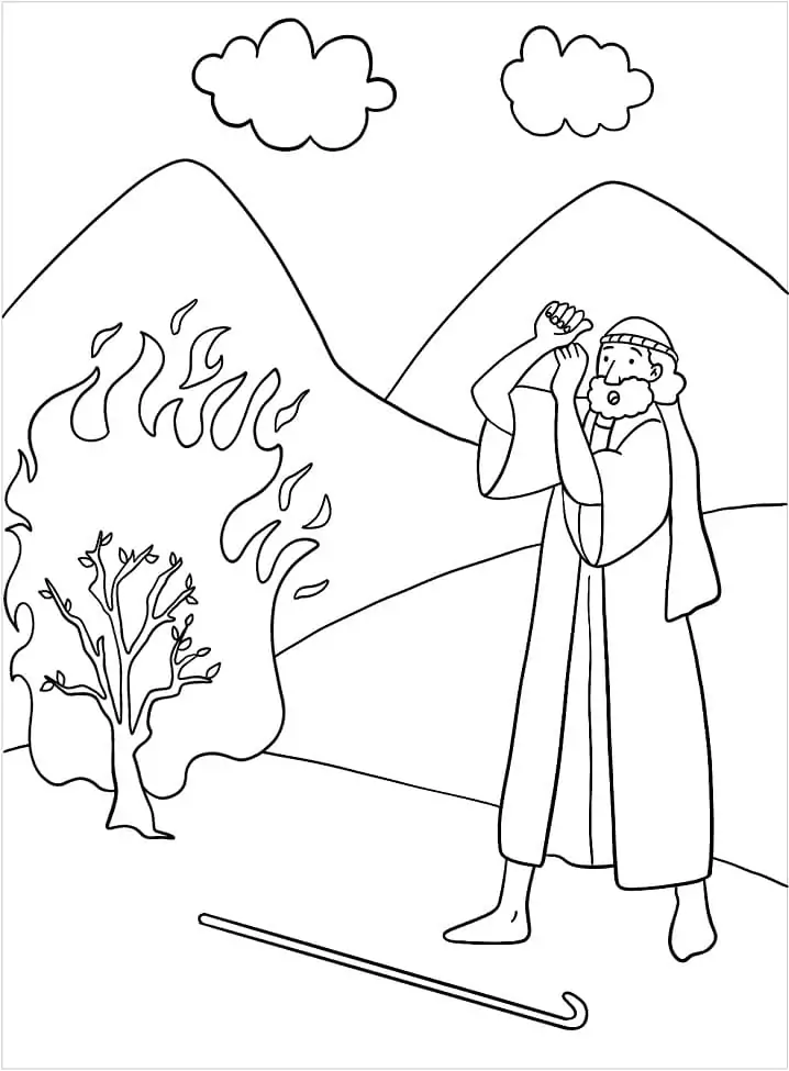 Burning Bush - Coloring Pages