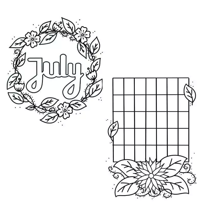 Calendar and Wreath July