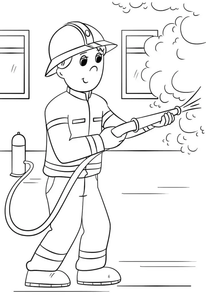 Karikatur Feuerwehrmann