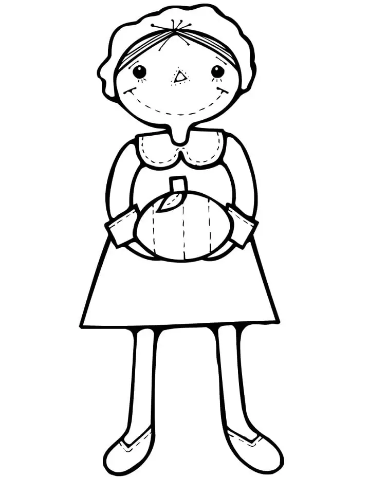 Cartoon Pilgrim Girl