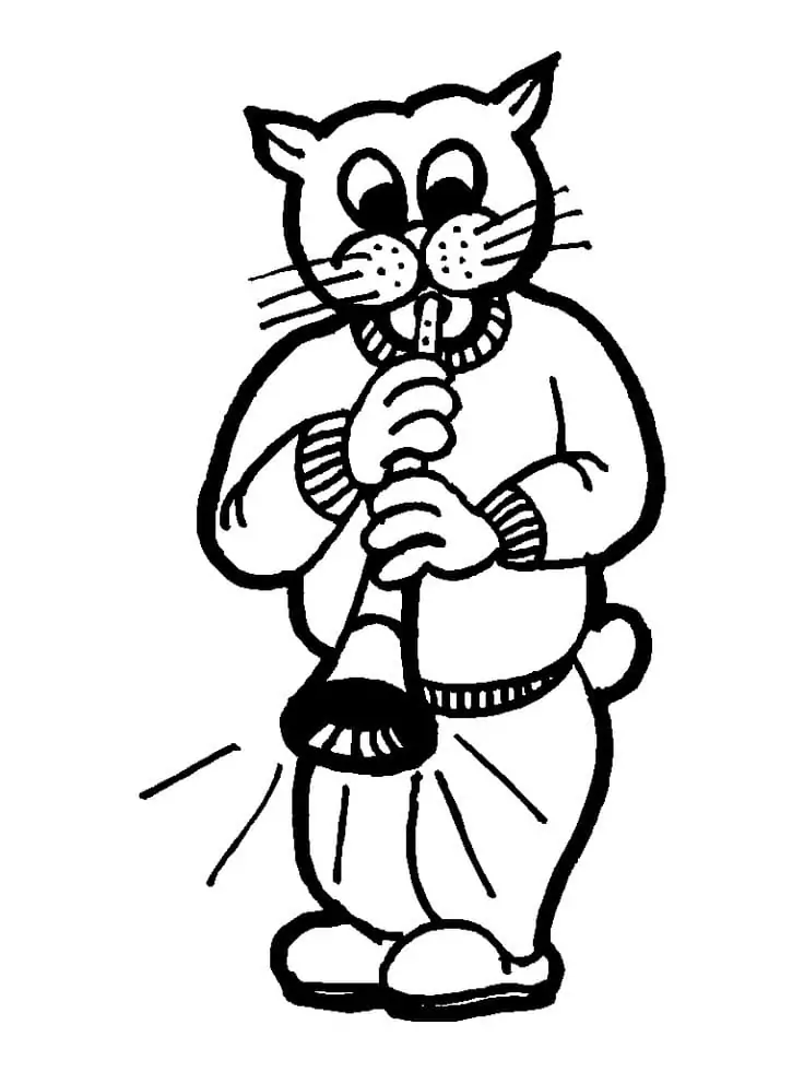 Cat Playing Clarinet