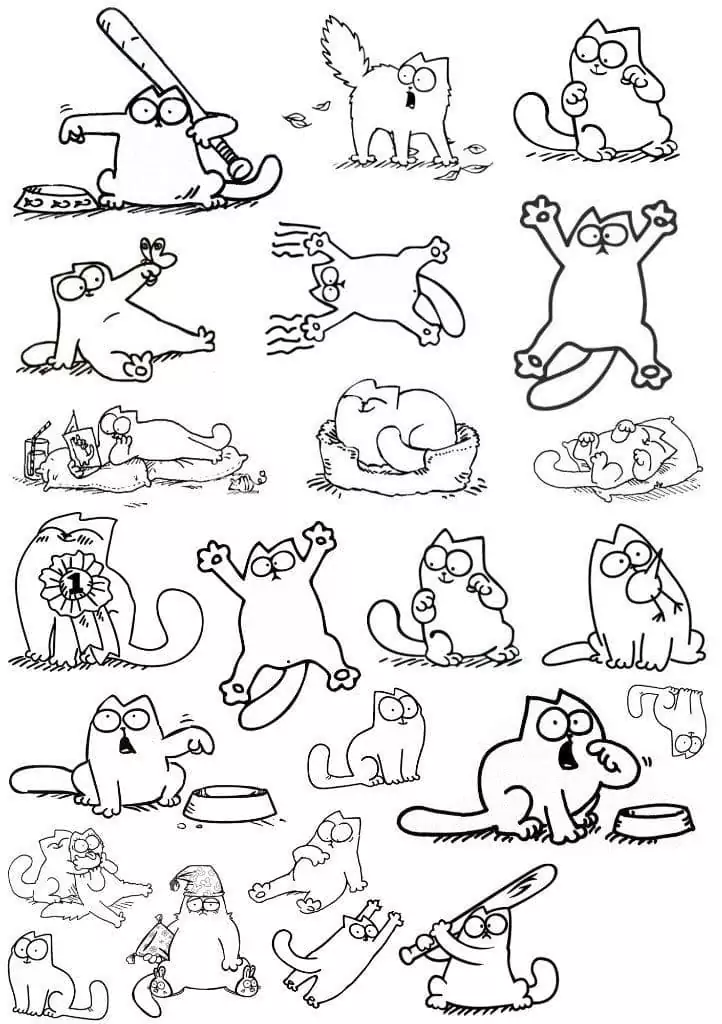 Cats-Aesthetic-coloring-page