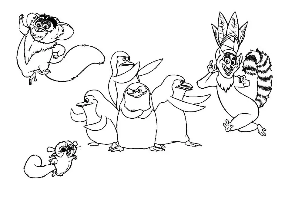 Characters from Penguins of Madagascar